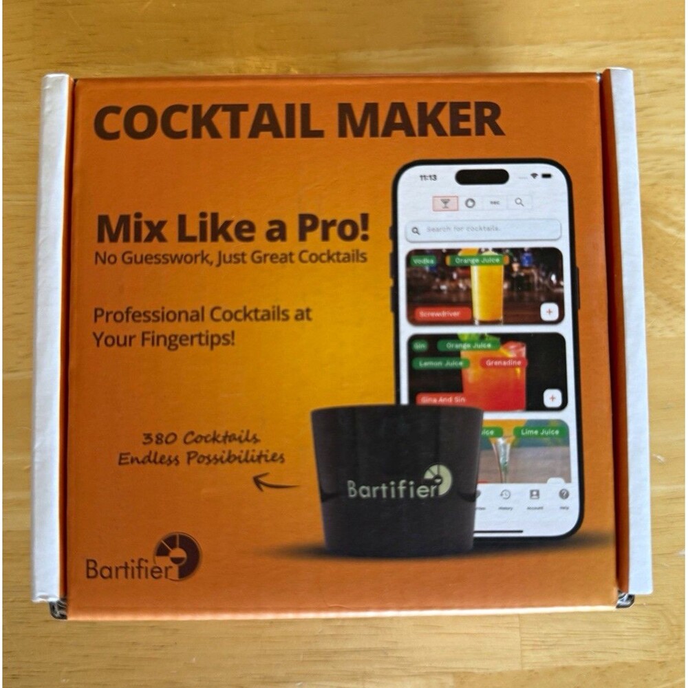 Bartifier App-Controlled Drink Mixer, 380 Cocktails, Gray Plastic